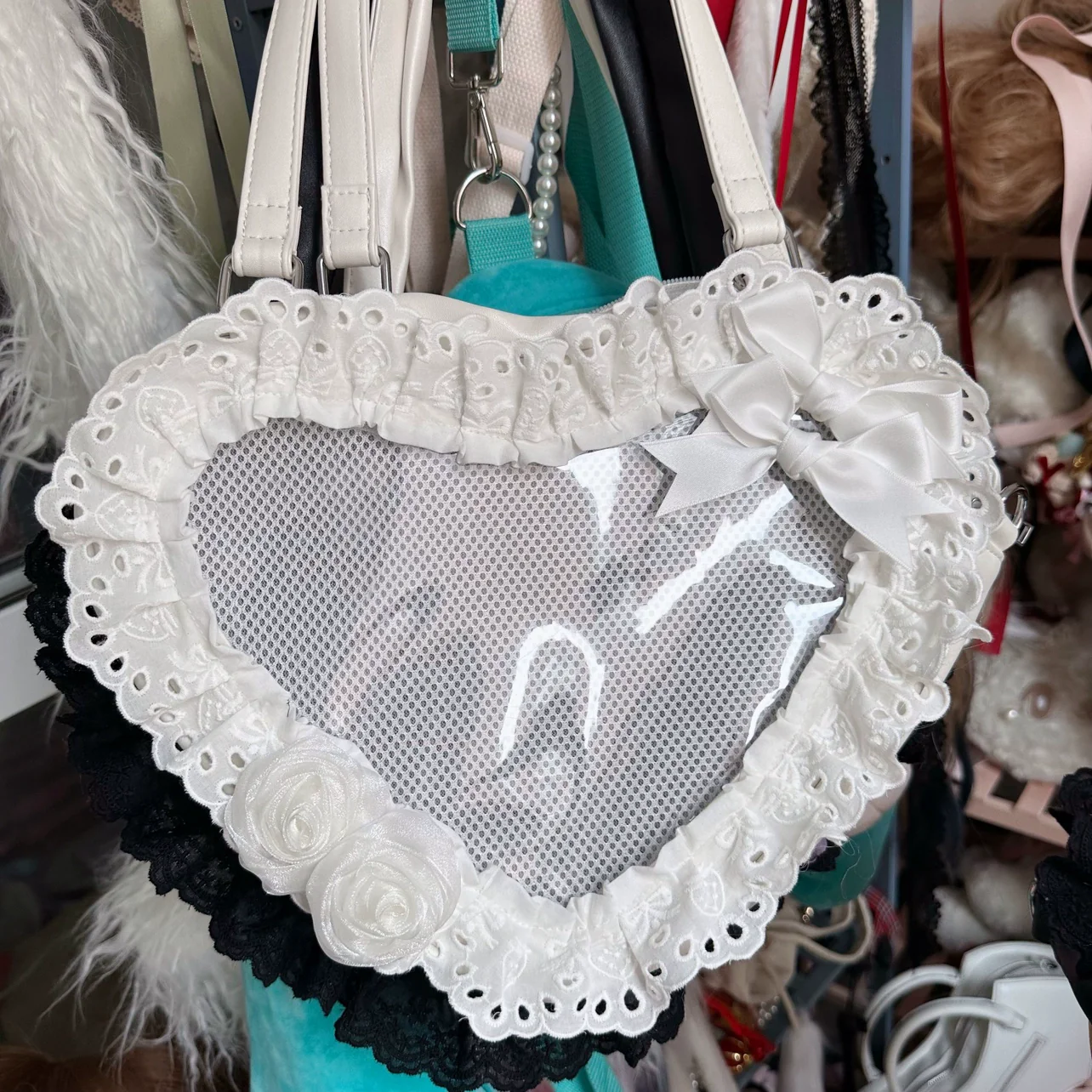 Sweet Lolita Bag Heart-shaped Lace Bag Multicolors - Image 6
