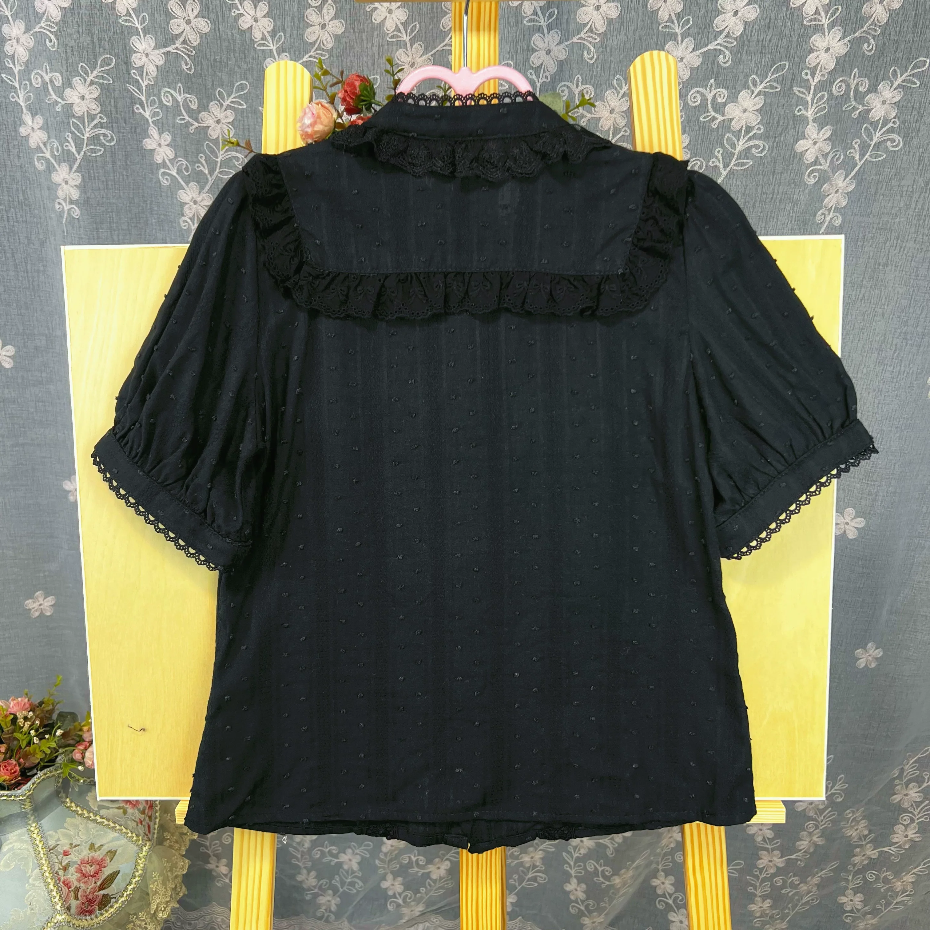 Sweet Lolita Blouse Cotton Summer Short Sleeve Shirt - Image 17