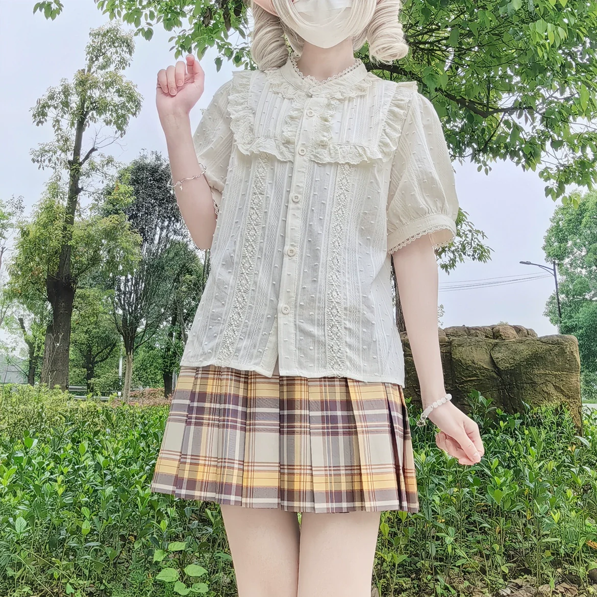 Sweet Lolita Blouse Cotton Summer Short Sleeve Shirt - Image 22