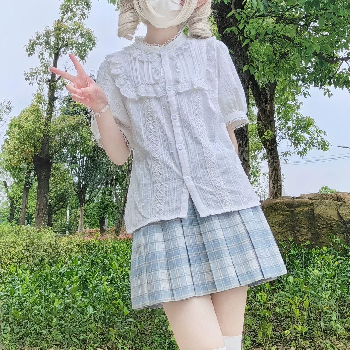 Sweet Lolita Blouse Cotton Summer Short Sleeve Shirt - Image 32