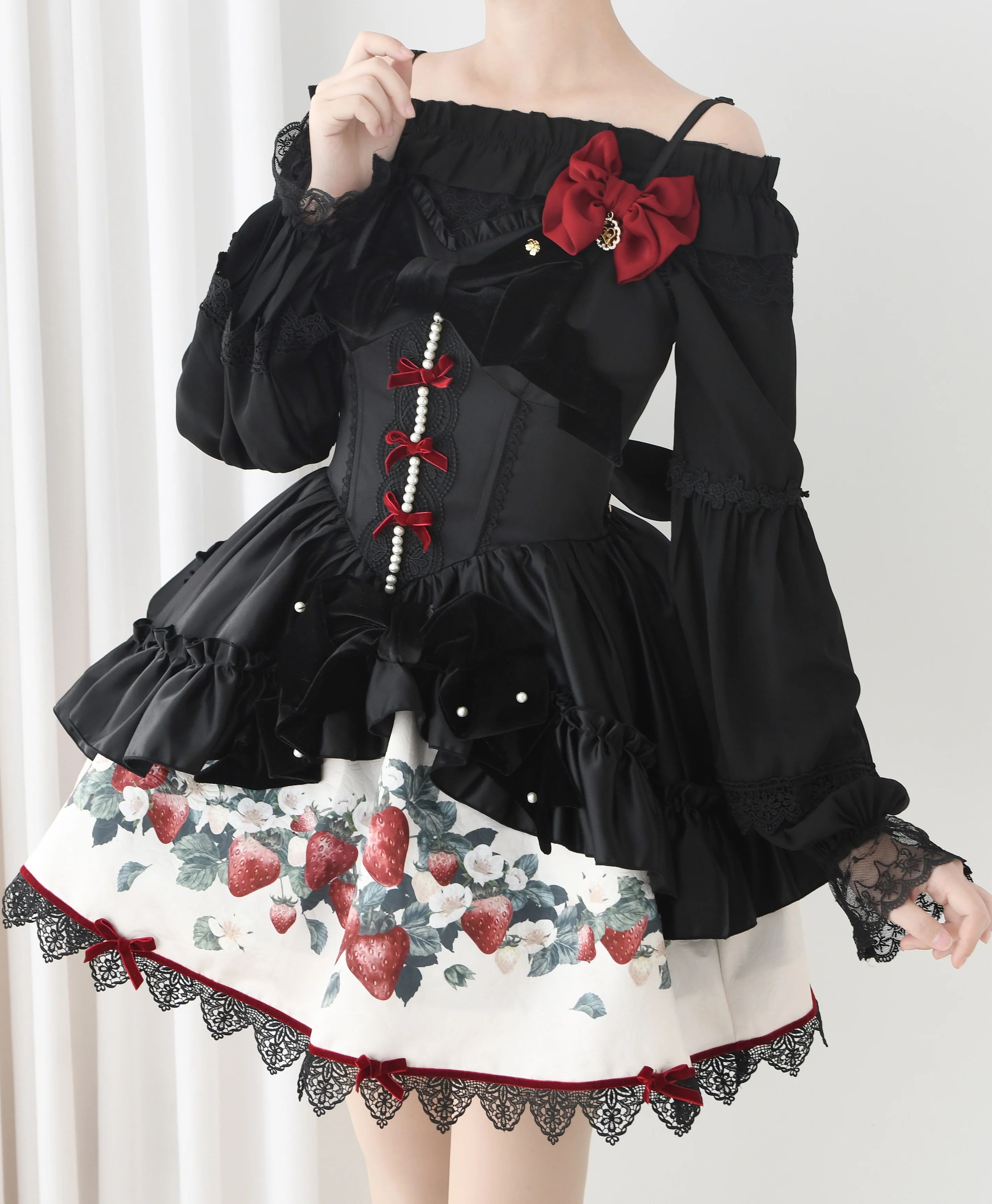 Chiffon Off-Shoulder Classic Lolita Blouse - Image 14