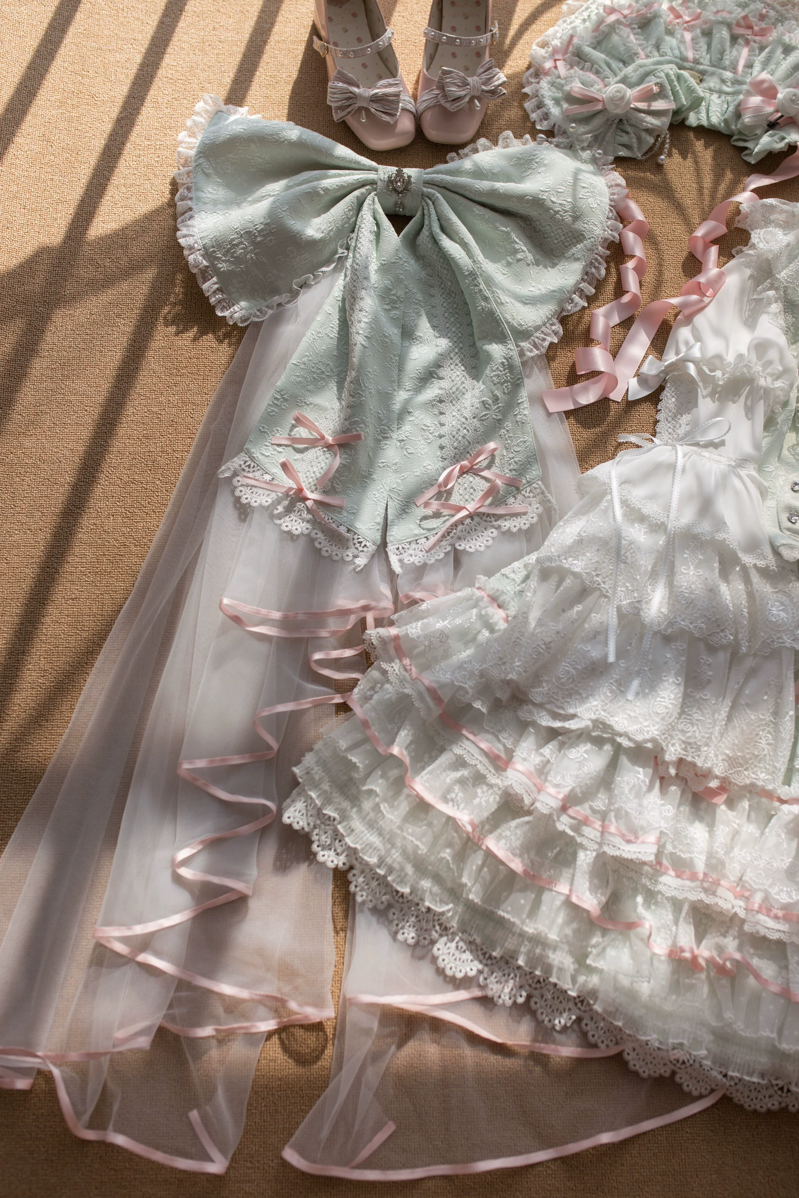 Flower Banquet - Wishing Star - Sweet Lolita Blouse Princess Sleeve Shirt and Accessories - Image 24