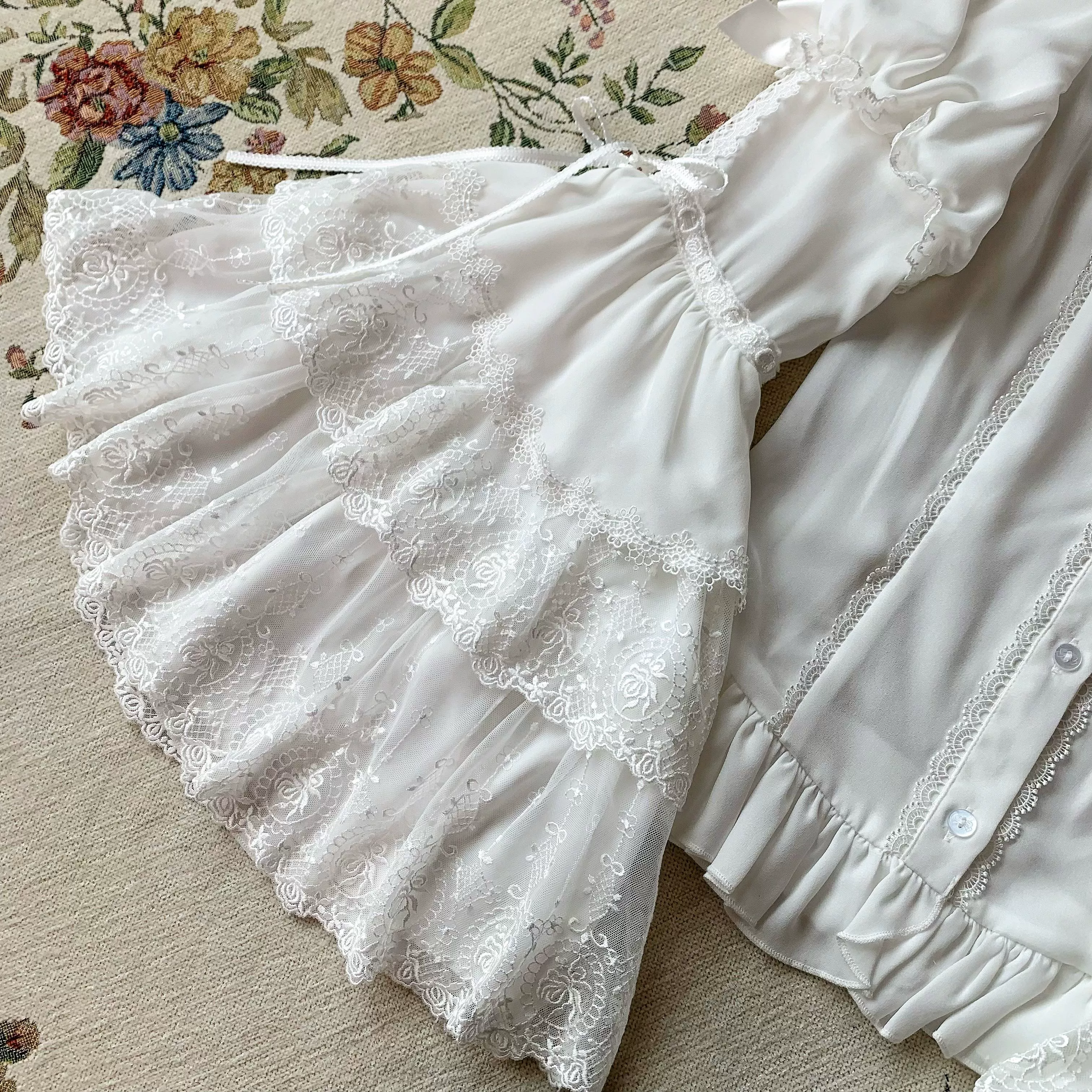 Flower Banquet - Wishing Star - Sweet Lolita Blouse Princess Sleeve Shirt and Accessories - Image 29