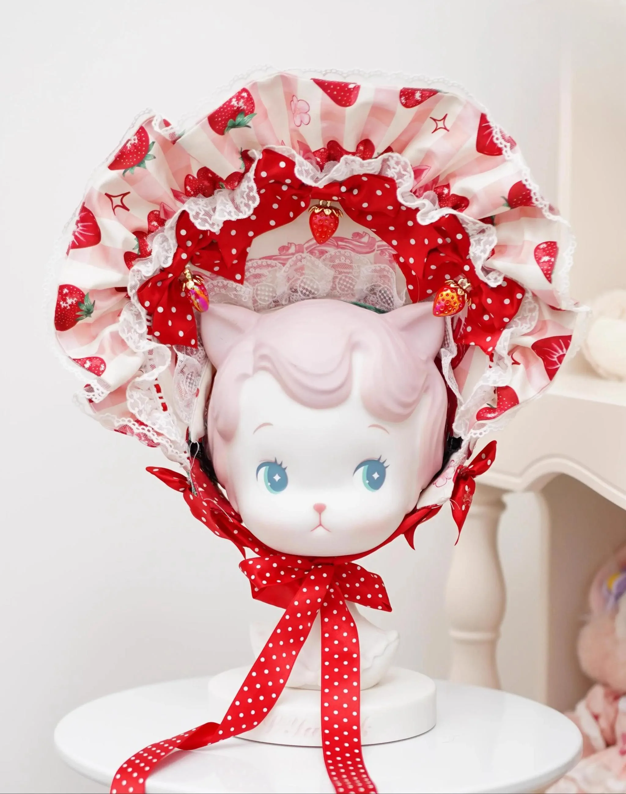 Mengfuzi - Strawberry - Sweet Lolita BNT Strawberry Print Detachable Sleeves - Image 5