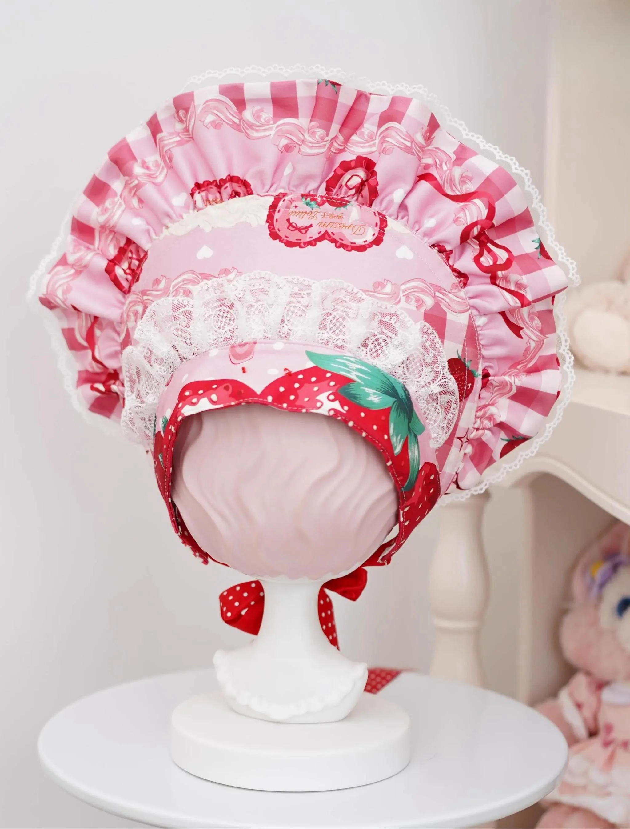 Mengfuzi - Strawberry - Sweet Lolita BNT Strawberry Print Detachable Sleeves - Image 6