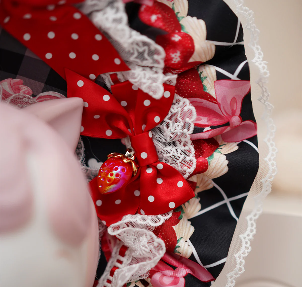 Mengfuzi - Strawberry - Sweet Lolita BNT Strawberry Print Detachable Sleeves - Image 9