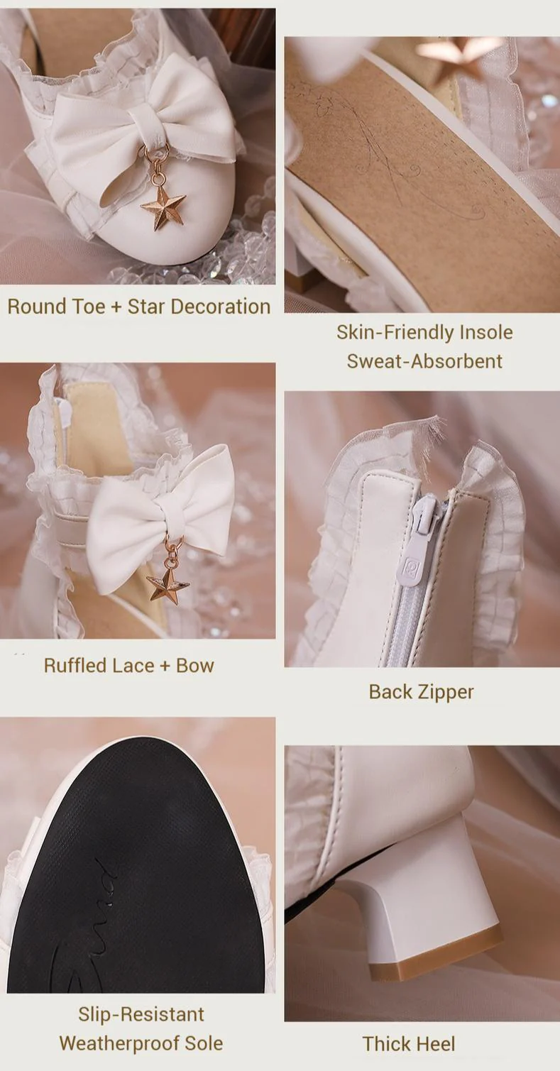 Yana - Shining Star - Sweet Lolita Bow Mary Jane Shoes - Image 3