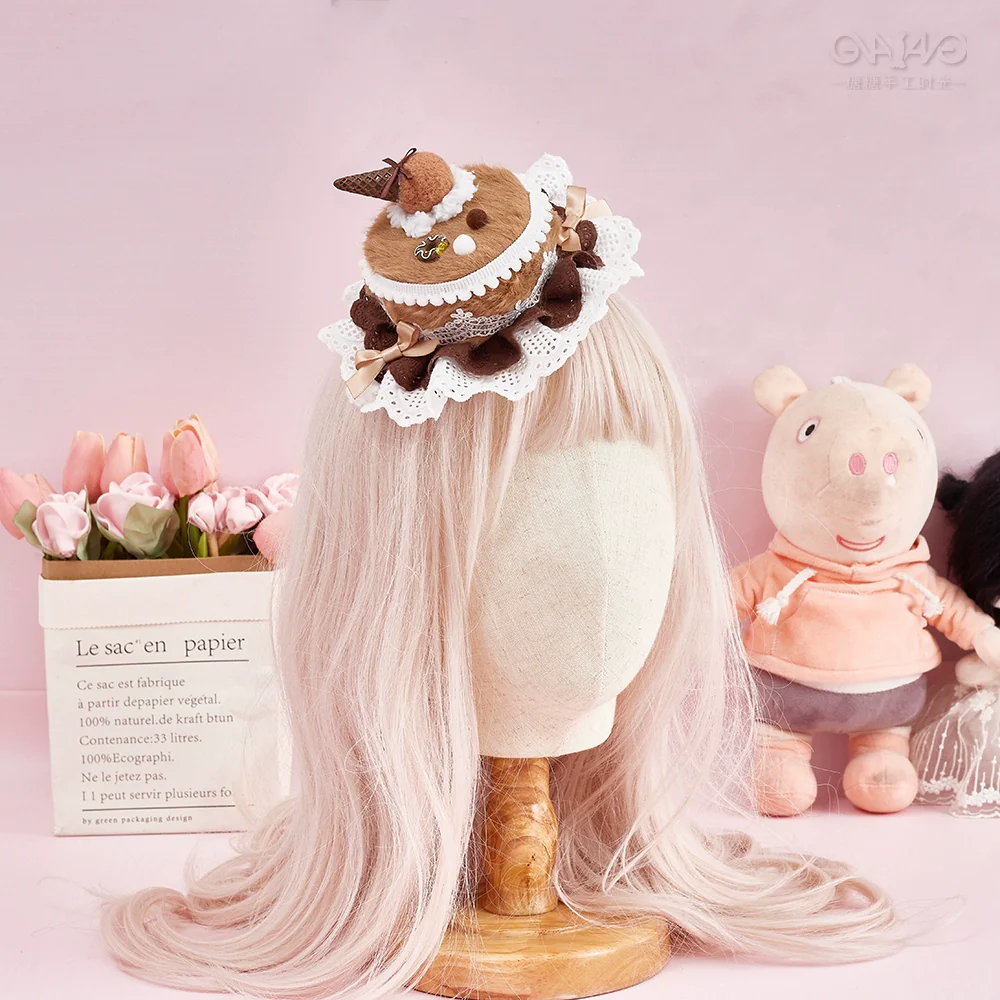 Sugar Time - Sweet Lolita Cake Hat Hair Accessory Chocolate Clip - Image 13