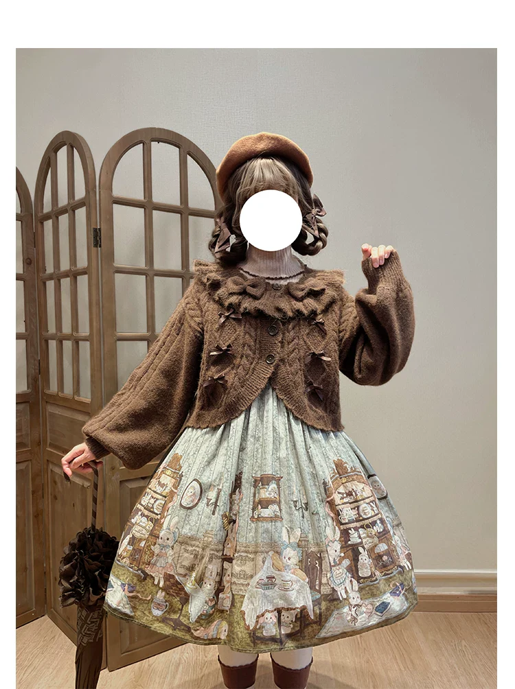 Napoleon Pastry - Sweet Lolita Cardigan, Detachable Bows - Image 14