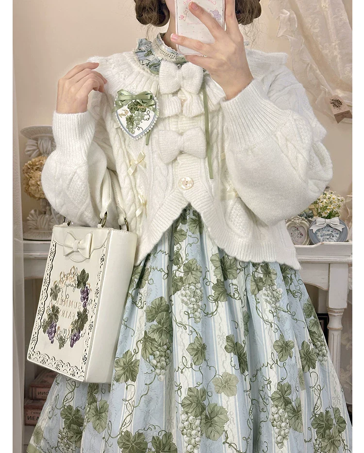 Napoleon Pastry - Sweet Lolita Cardigan, Detachable Bows - Image 17