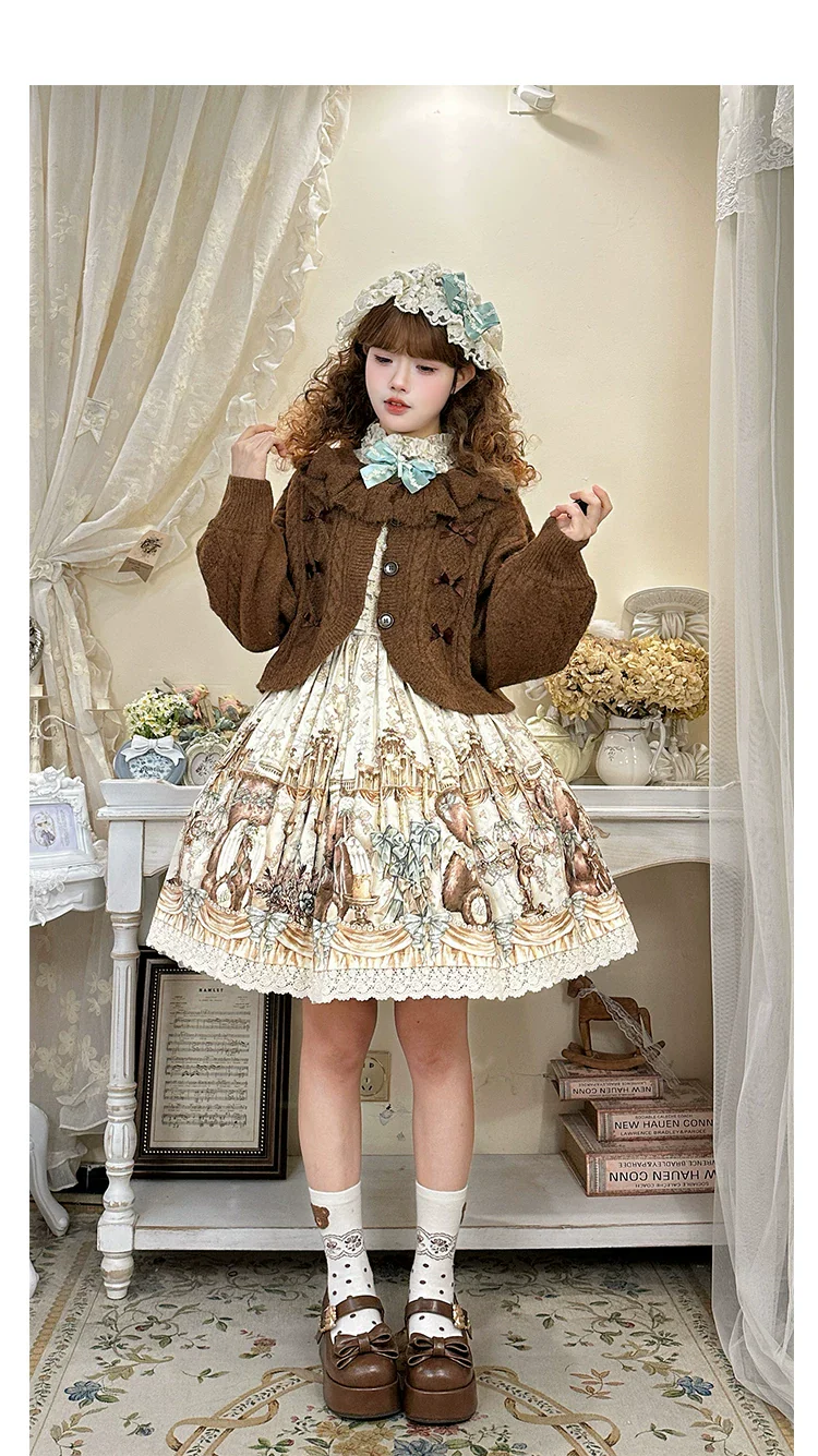 Napoleon Pastry - Sweet Lolita Cardigan, Detachable Bows - Image 24