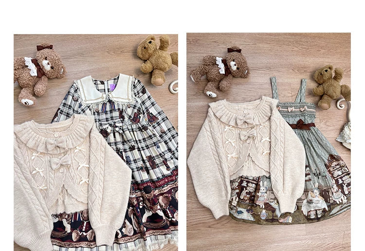 Napoleon Pastry - Sweet Lolita Cardigan, Detachable Bows - Image 31