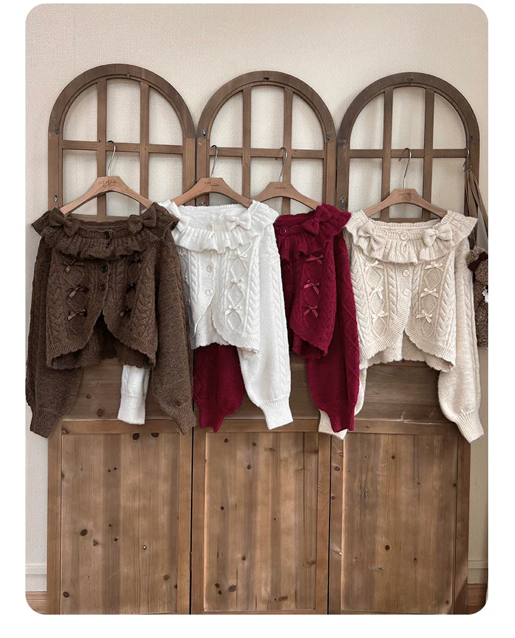 Napoleon Pastry - Sweet Lolita Cardigan, Detachable Bows - Image 34