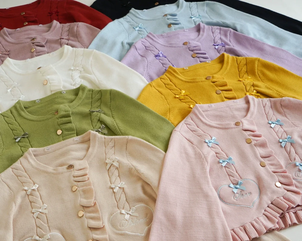 Sugar Frost - Sweet Lolita Cardigan Knit Embroidered Sweater - Image 112