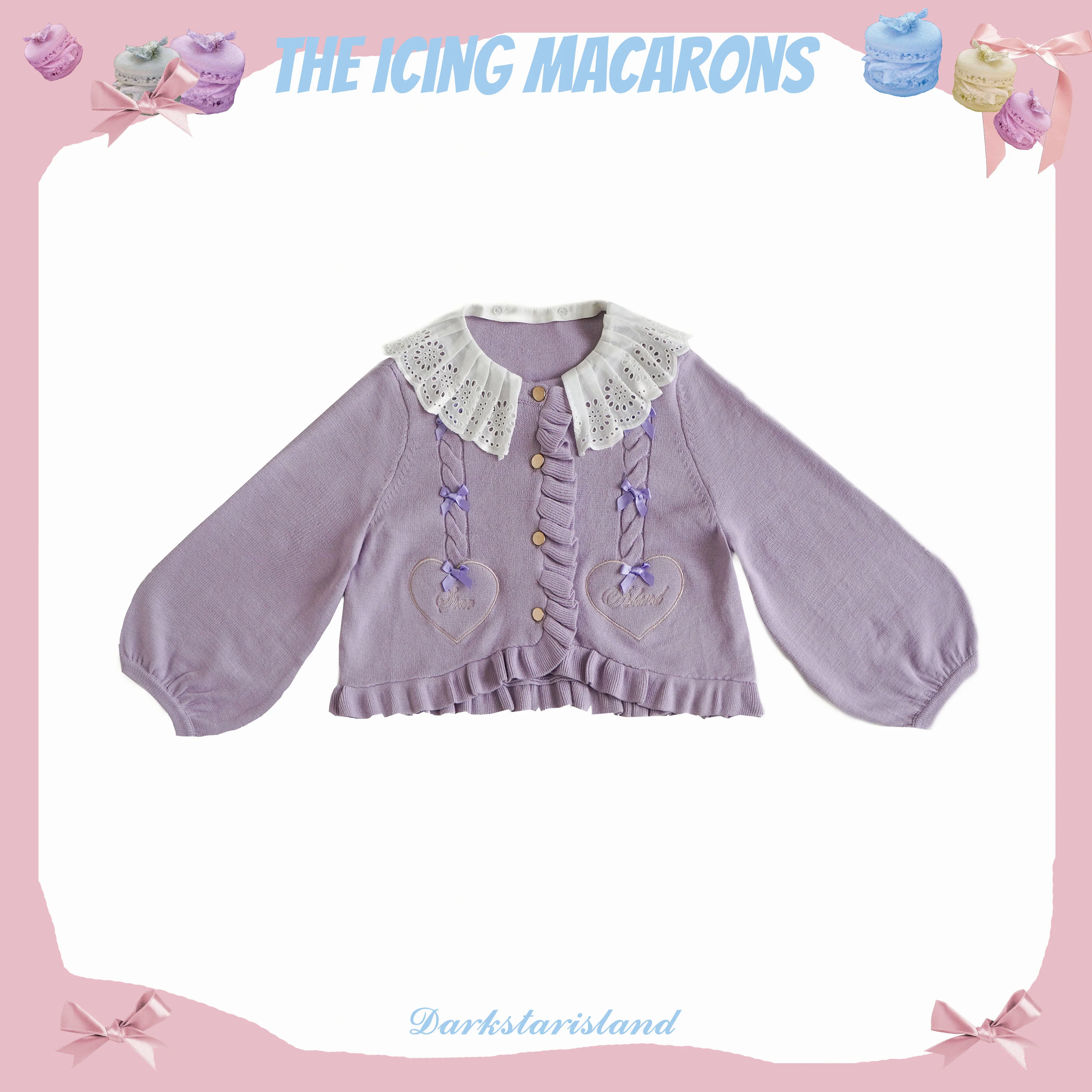 Sugar Frost - Sweet Lolita Cardigan Knit Embroidered Sweater - Image 117