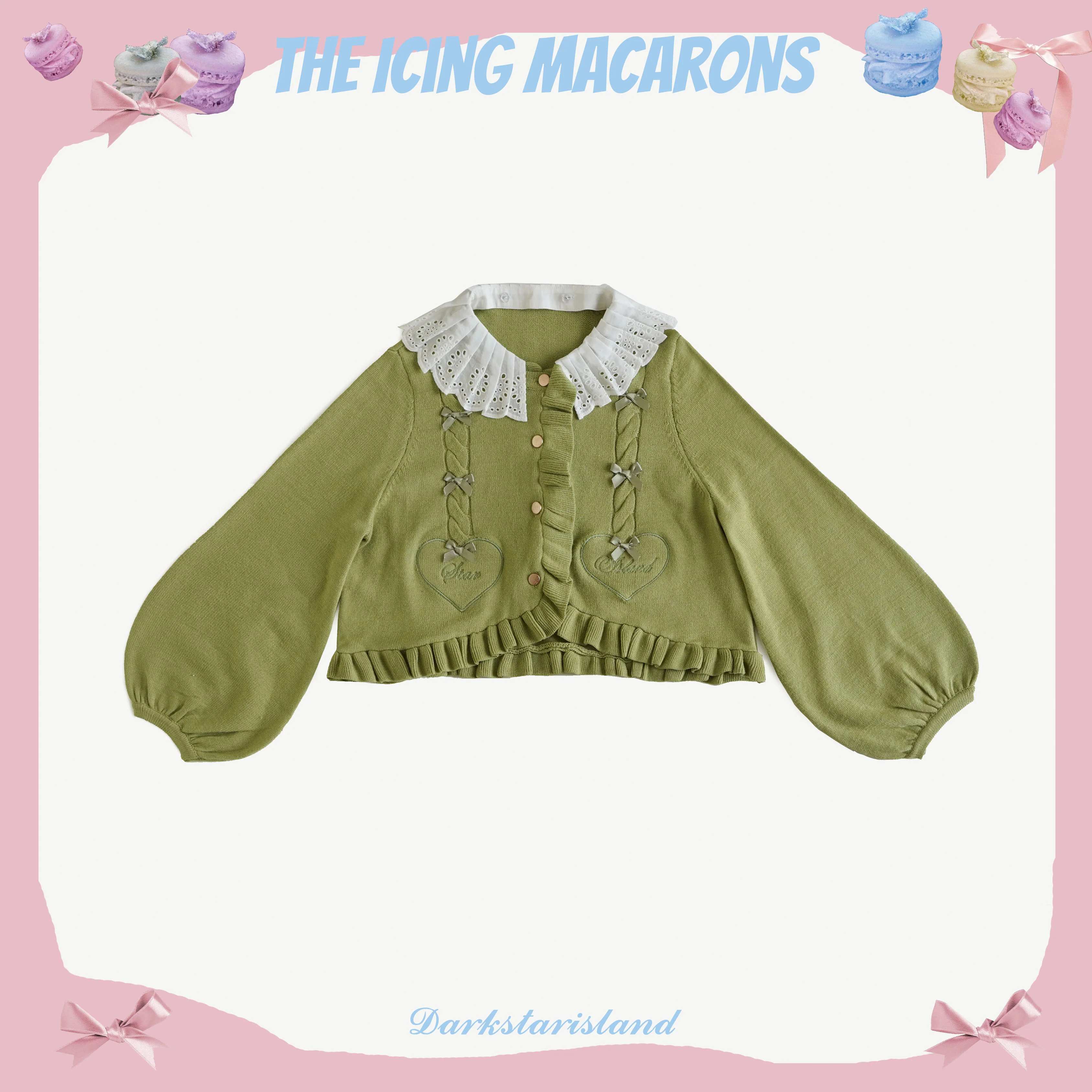 Sugar Frost - Sweet Lolita Cardigan Knit Embroidered Sweater - Image 118