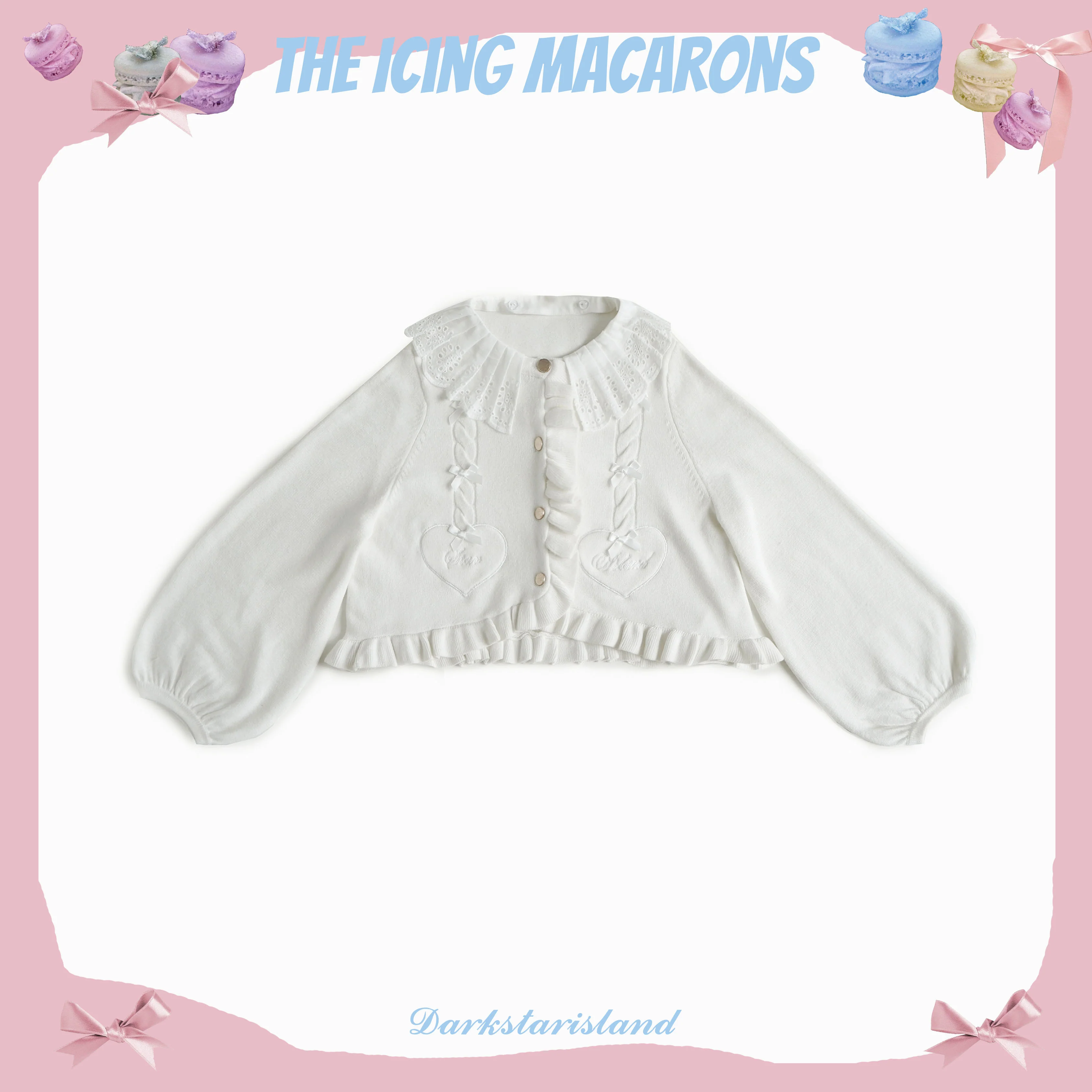 Sugar Frost - Sweet Lolita Cardigan Knit Embroidered Sweater - Image 119