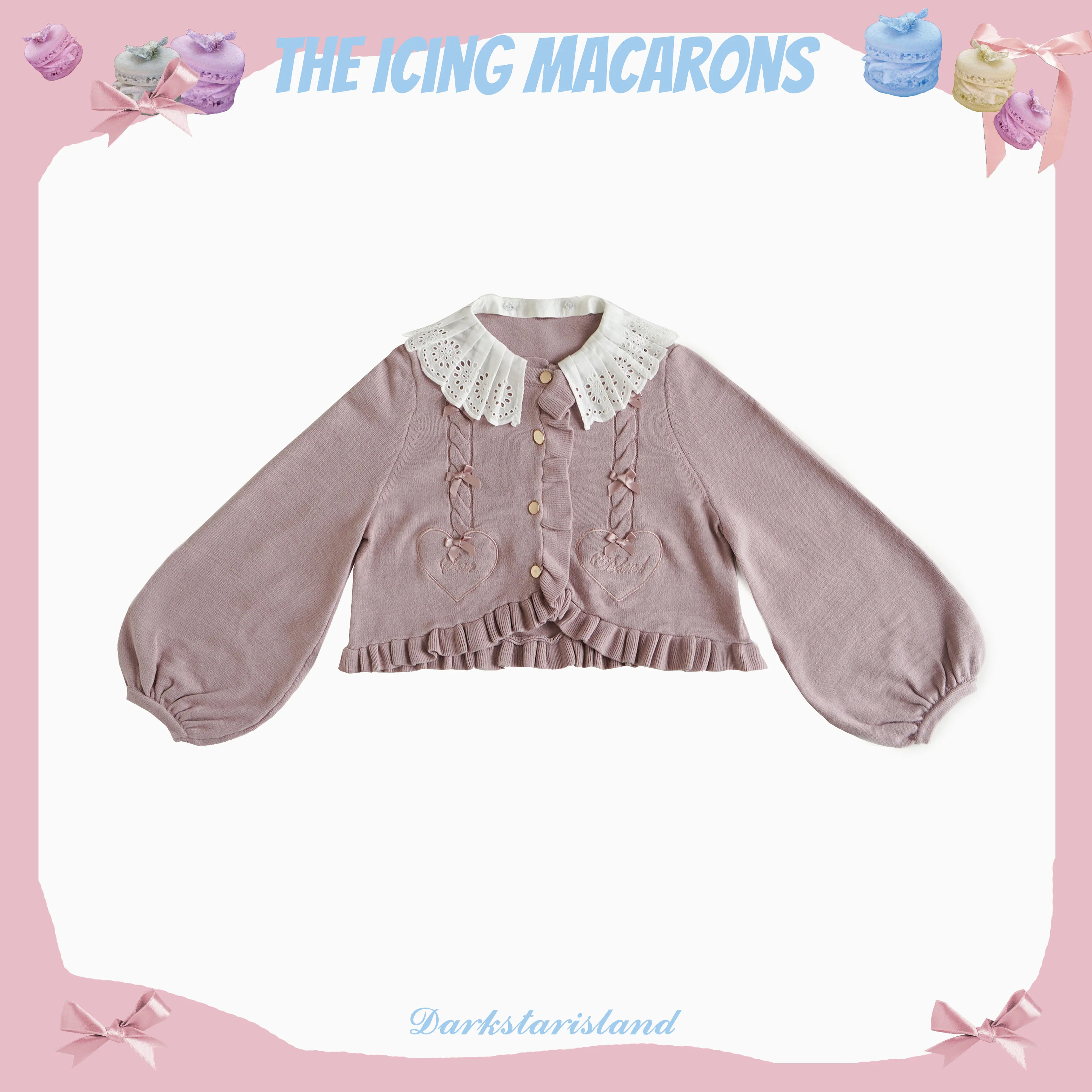 Sugar Frost - Sweet Lolita Cardigan Knit Embroidered Sweater - Image 120