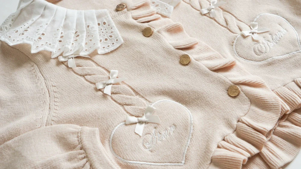 Sugar Frost - Sweet Lolita Cardigan Knit Embroidered Sweater - Image 125