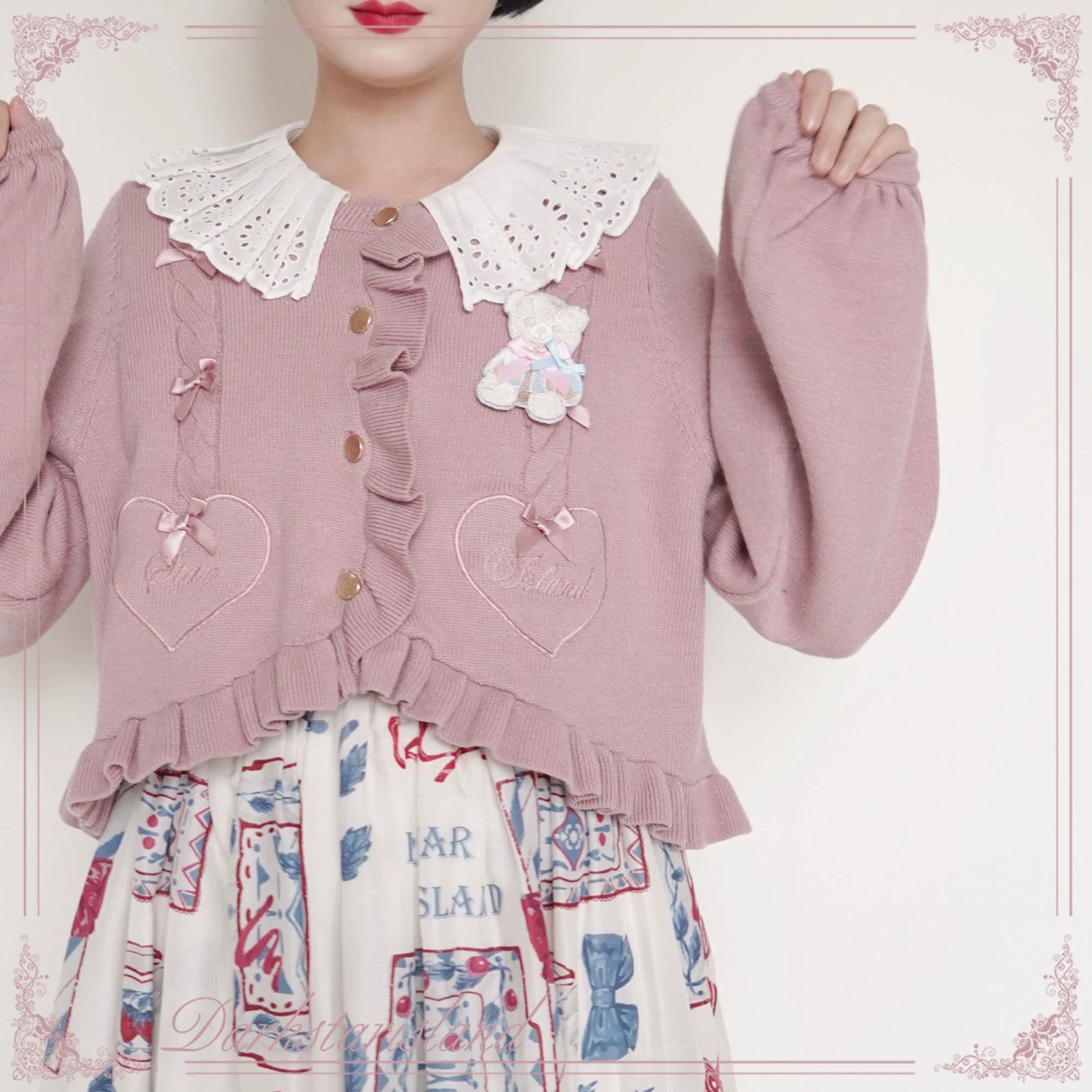 Sugar Frost - Sweet Lolita Cardigan Knit Embroidered Sweater - Image 13