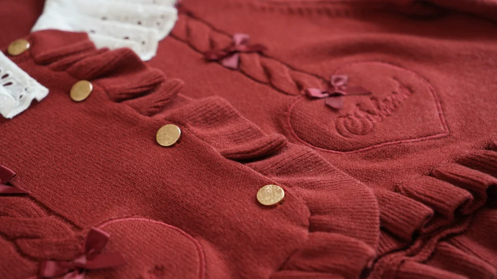 Sugar Frost - Sweet Lolita Cardigan Knit Embroidered Sweater - Image 136