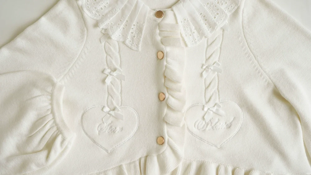 Sugar Frost - Sweet Lolita Cardigan Knit Embroidered Sweater - Image 179