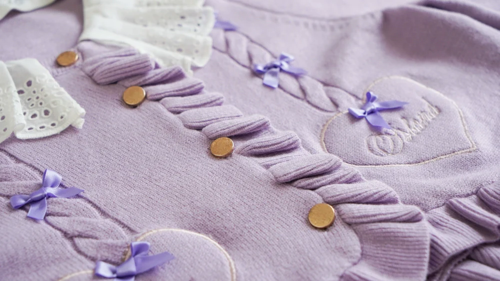 Sugar Frost - Sweet Lolita Cardigan Knit Embroidered Sweater - Image 183