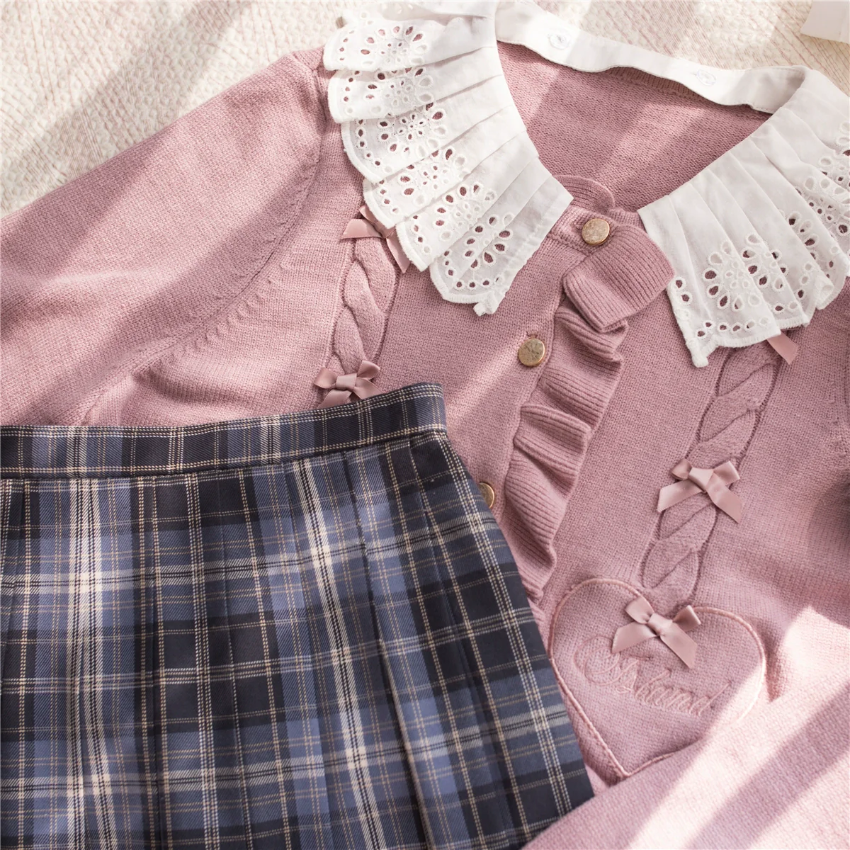 Sugar Frost - Sweet Lolita Cardigan Knit Embroidered Sweater - Image 190