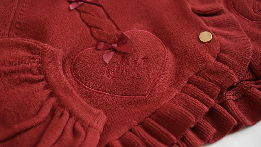 Sugar Frost - Sweet Lolita Cardigan Knit Embroidered Sweater - Image 193