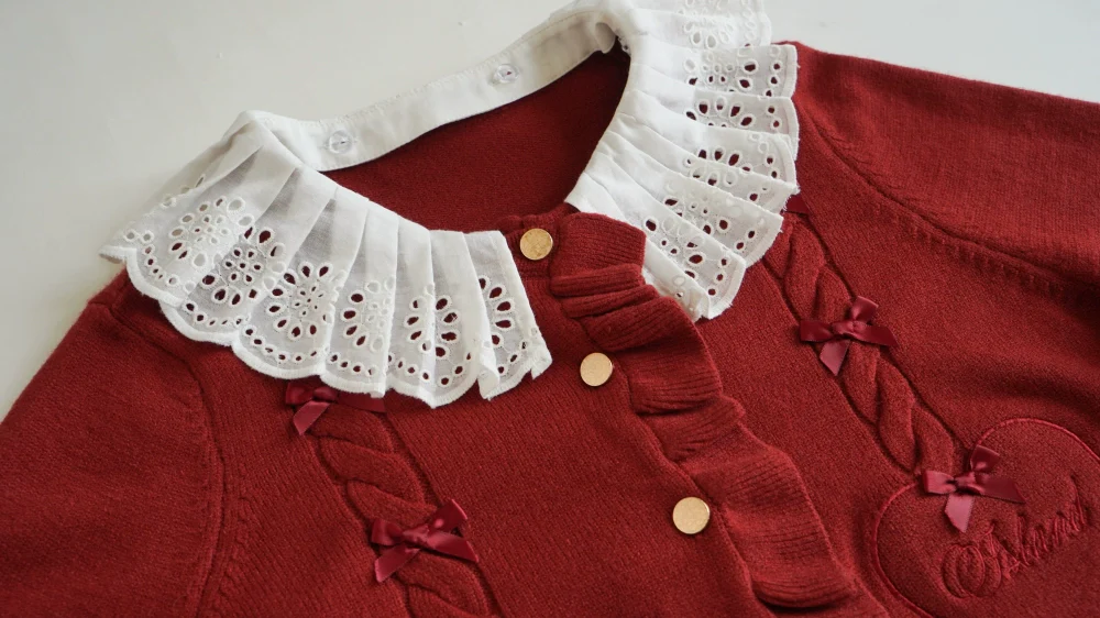 Sugar Frost - Sweet Lolita Cardigan Knit Embroidered Sweater - Image 194