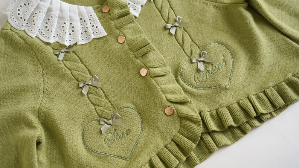 Sugar Frost - Sweet Lolita Cardigan Knit Embroidered Sweater - Image 195