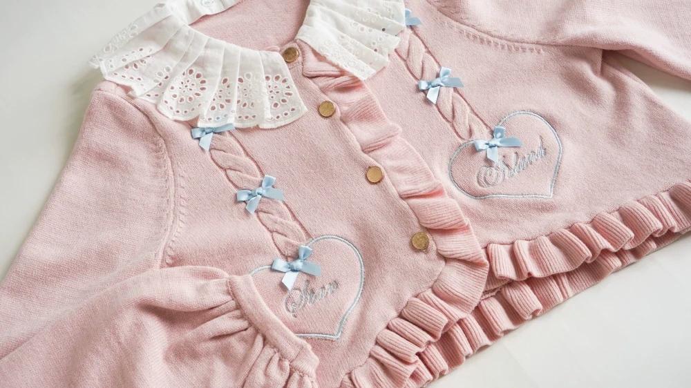 Sugar Frost - Sweet Lolita Cardigan Knit Embroidered Sweater - Image 202