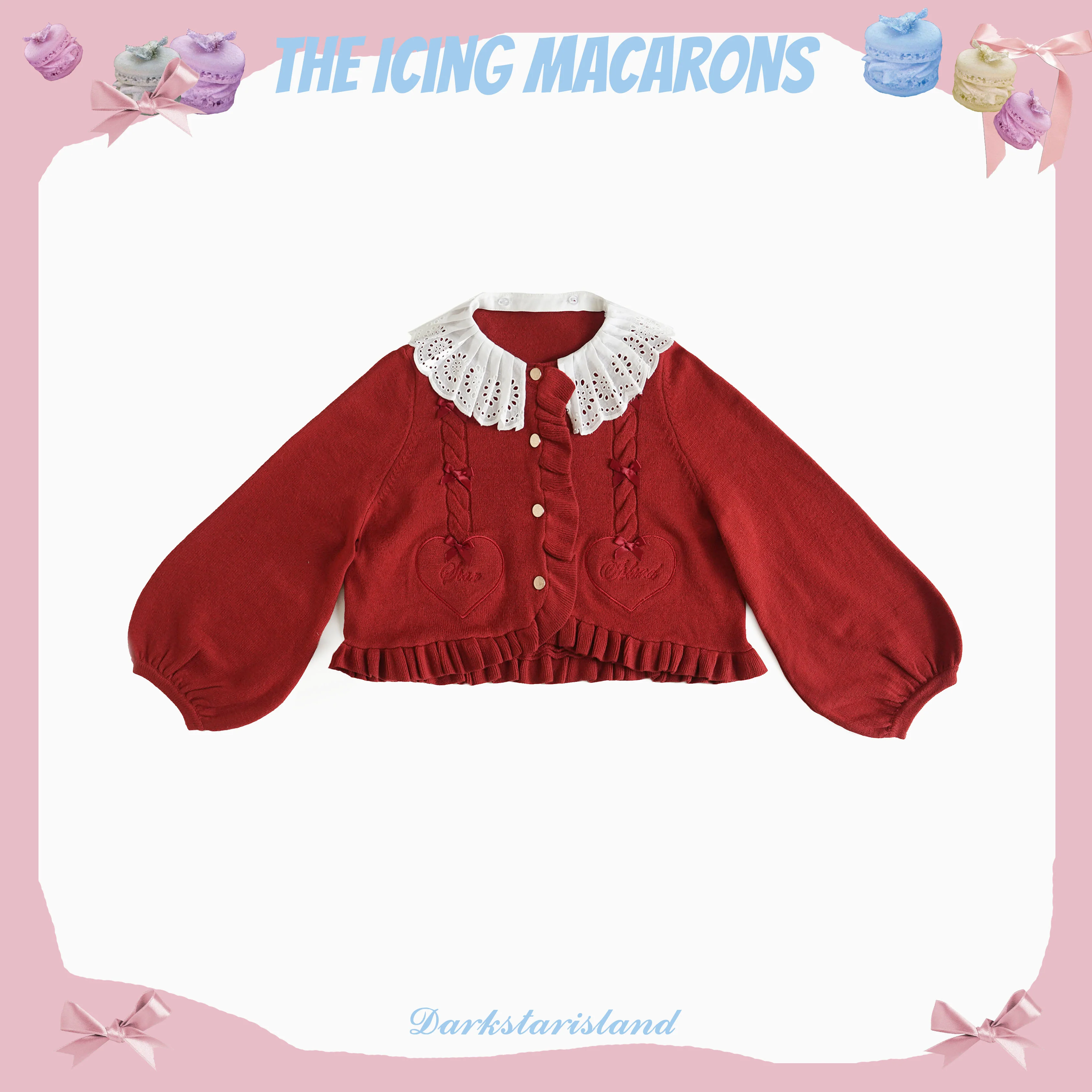Sugar Frost - Sweet Lolita Cardigan Knit Embroidered Sweater - Image 205