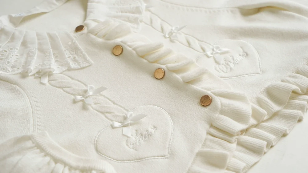 Sugar Frost - Sweet Lolita Cardigan Knit Embroidered Sweater - Image 206
