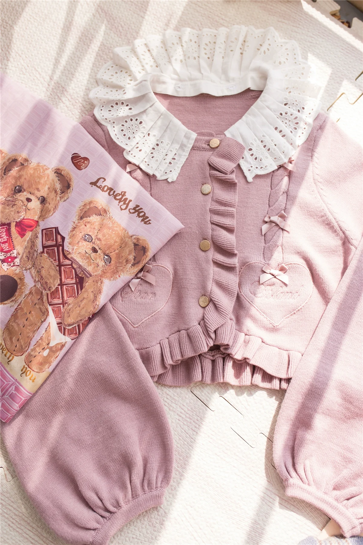 Sugar Frost - Sweet Lolita Cardigan Knit Embroidered Sweater - Image 217
