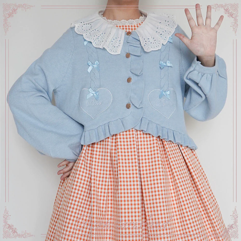 Sugar Frost - Sweet Lolita Cardigan Knit Embroidered Sweater - Image 30