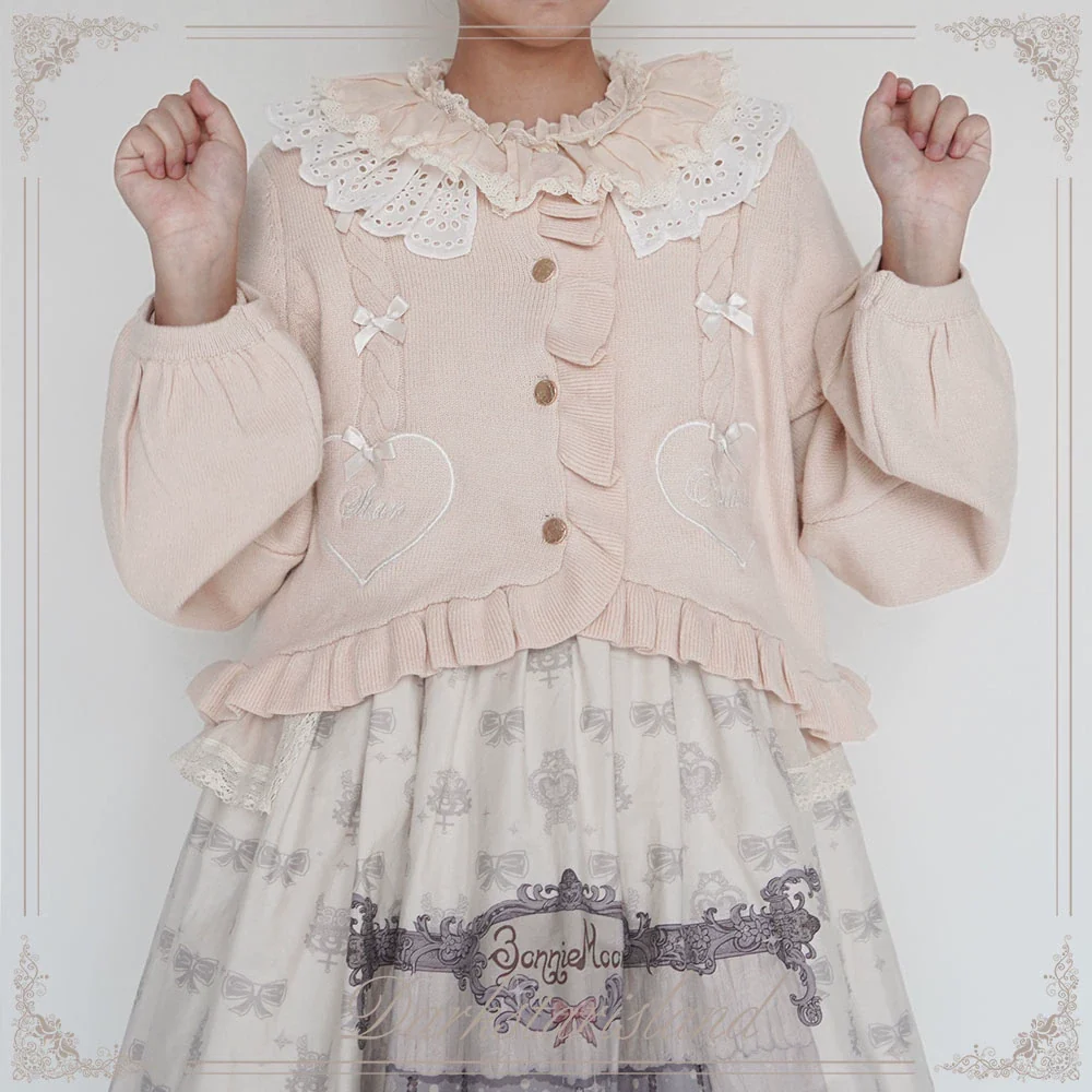 Sugar Frost - Sweet Lolita Cardigan Knit Embroidered Sweater - Image 73