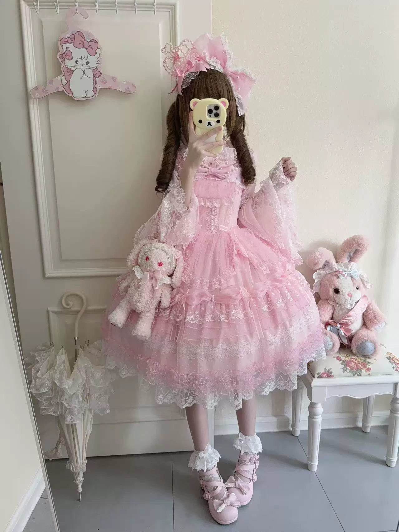 Sugar Knot - Sweet Lolita Chiffon JSK, Tiered Skirt, Doll-Like - Image 3