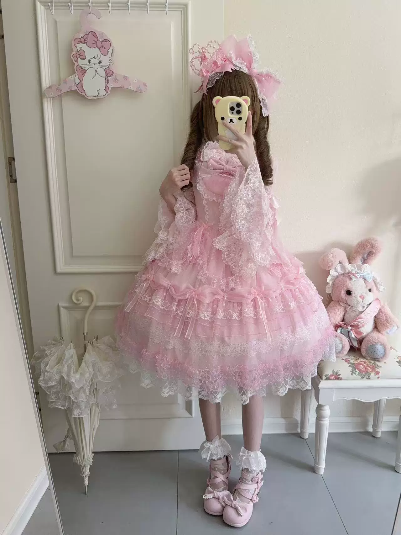 Sugar Knot - Sweet Lolita Chiffon JSK, Tiered Skirt, Doll-Like - Image 4