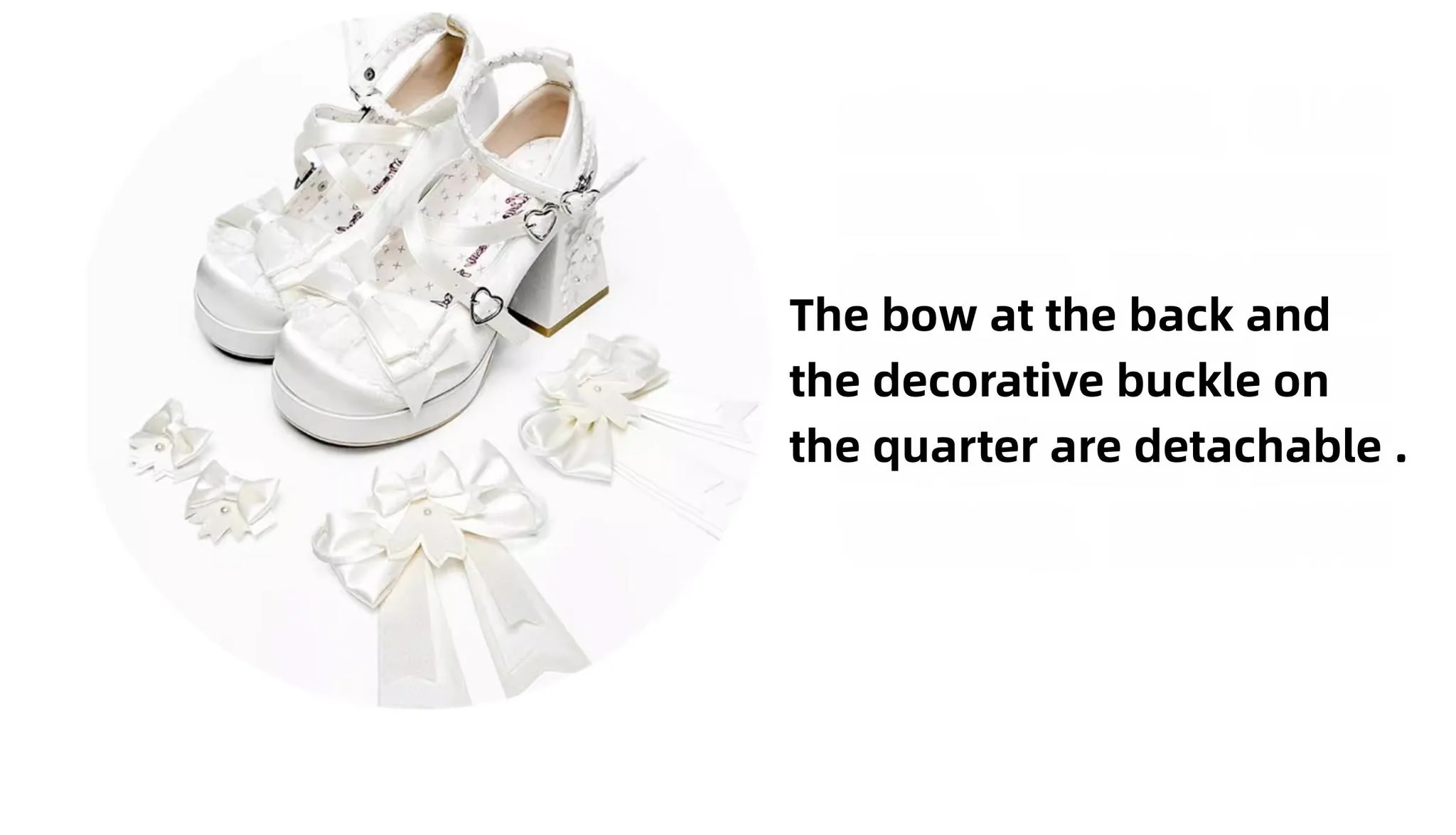 Sakura Oath - Sweet Lolita Chunky Heel, 3D Floral Decoration - Image 9