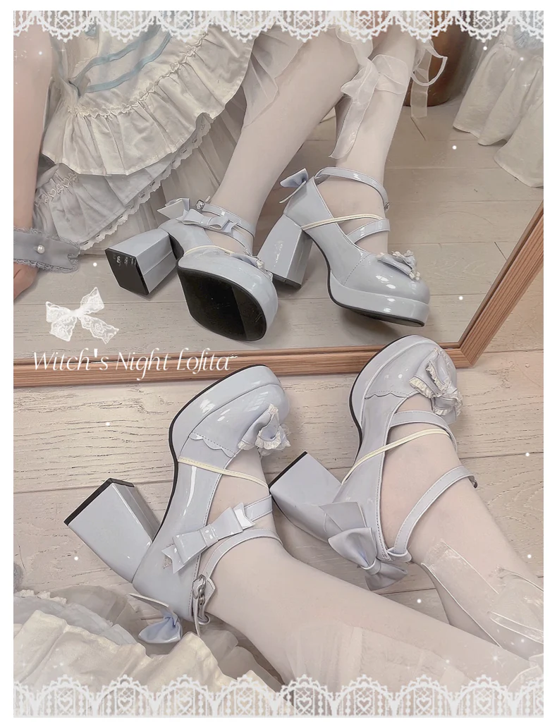 Girly Heart - Sweet Lolita Chunky Heels Shoes, Dreamy Bows - Image 16