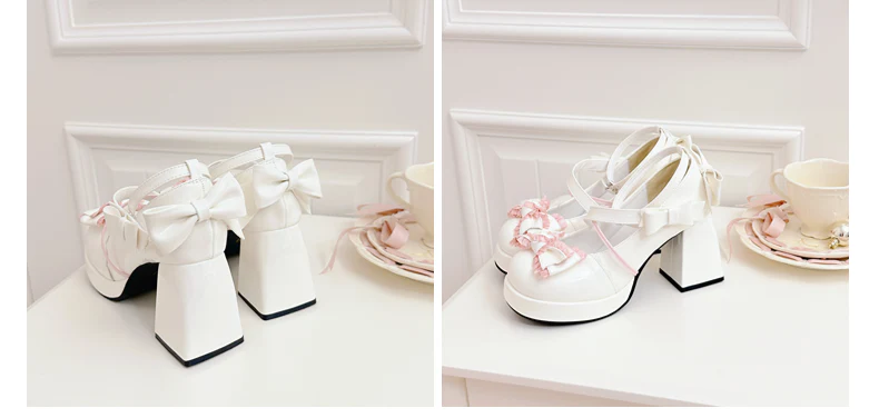 Girly Heart - Sweet Lolita Chunky Heels Shoes, Dreamy Bows - Image 29