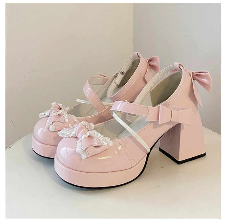 Girly Heart - Sweet Lolita Chunky Heels Shoes, Dreamy Bows - Image 4