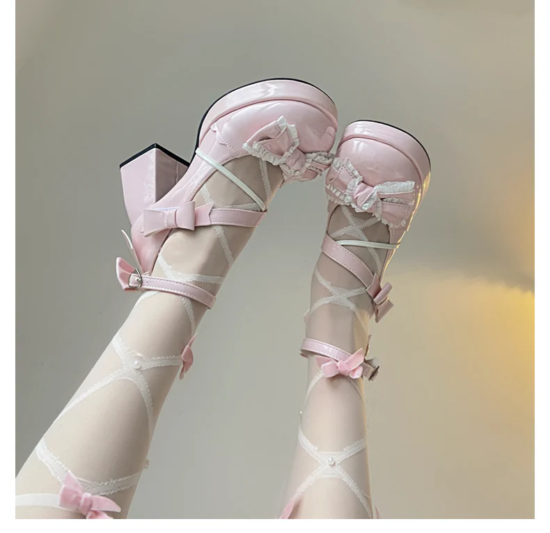 Girly Heart - Sweet Lolita Chunky Heels Shoes, Dreamy Bows - Image 8