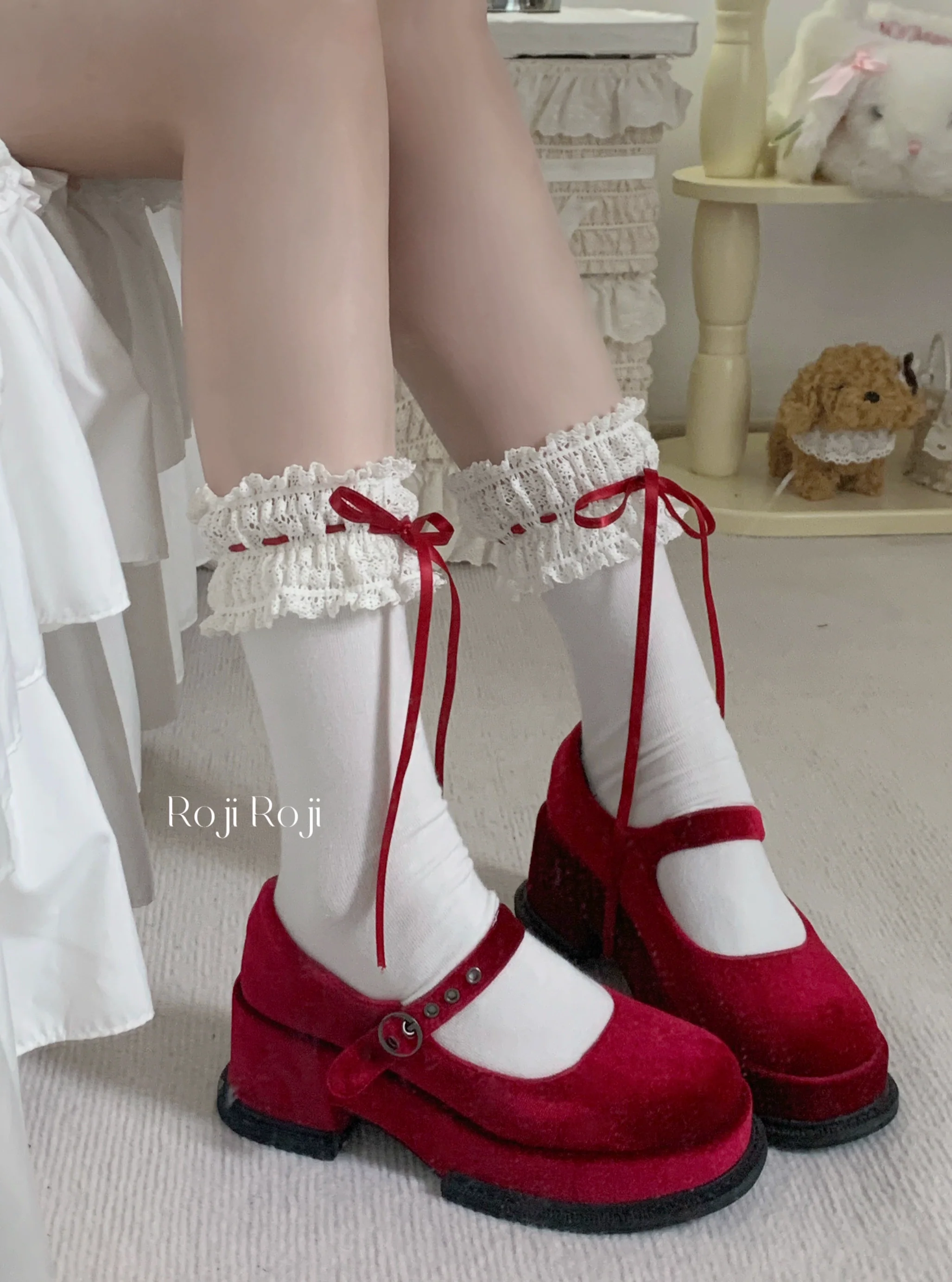 Gentle Town - Sweet Lolita Cotton Calf Socks, Ankle Socks - Image 4