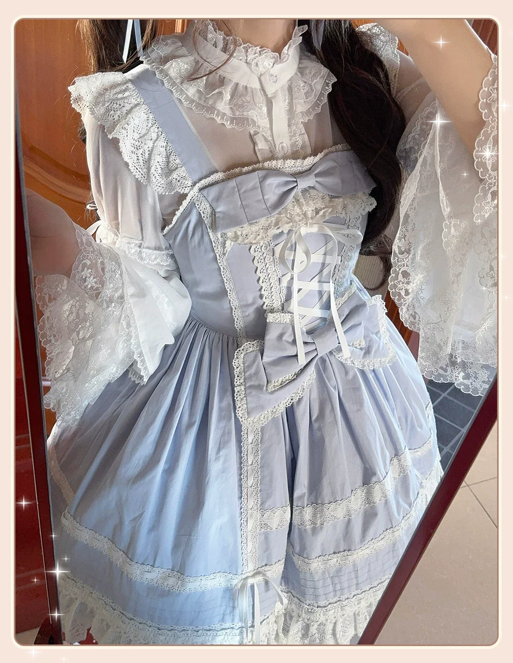 Pure Diary - Sweet Lolita Cotton JSK Dress, Tiered Back Skirt - Image 15