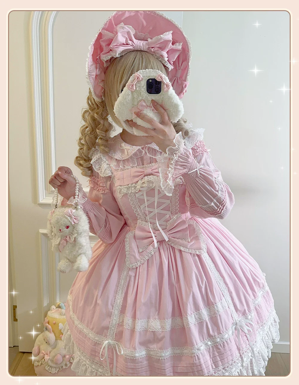 Pure Diary - Sweet Lolita Cotton JSK Dress, Tiered Back Skirt - Image 5