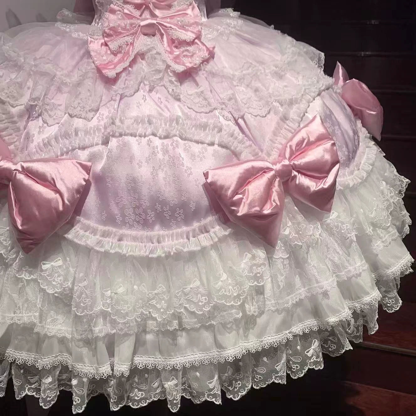 Floral Dream Isle - Sweet Lolita Doll-like JSK Dress, Bows & Lace - Image 13