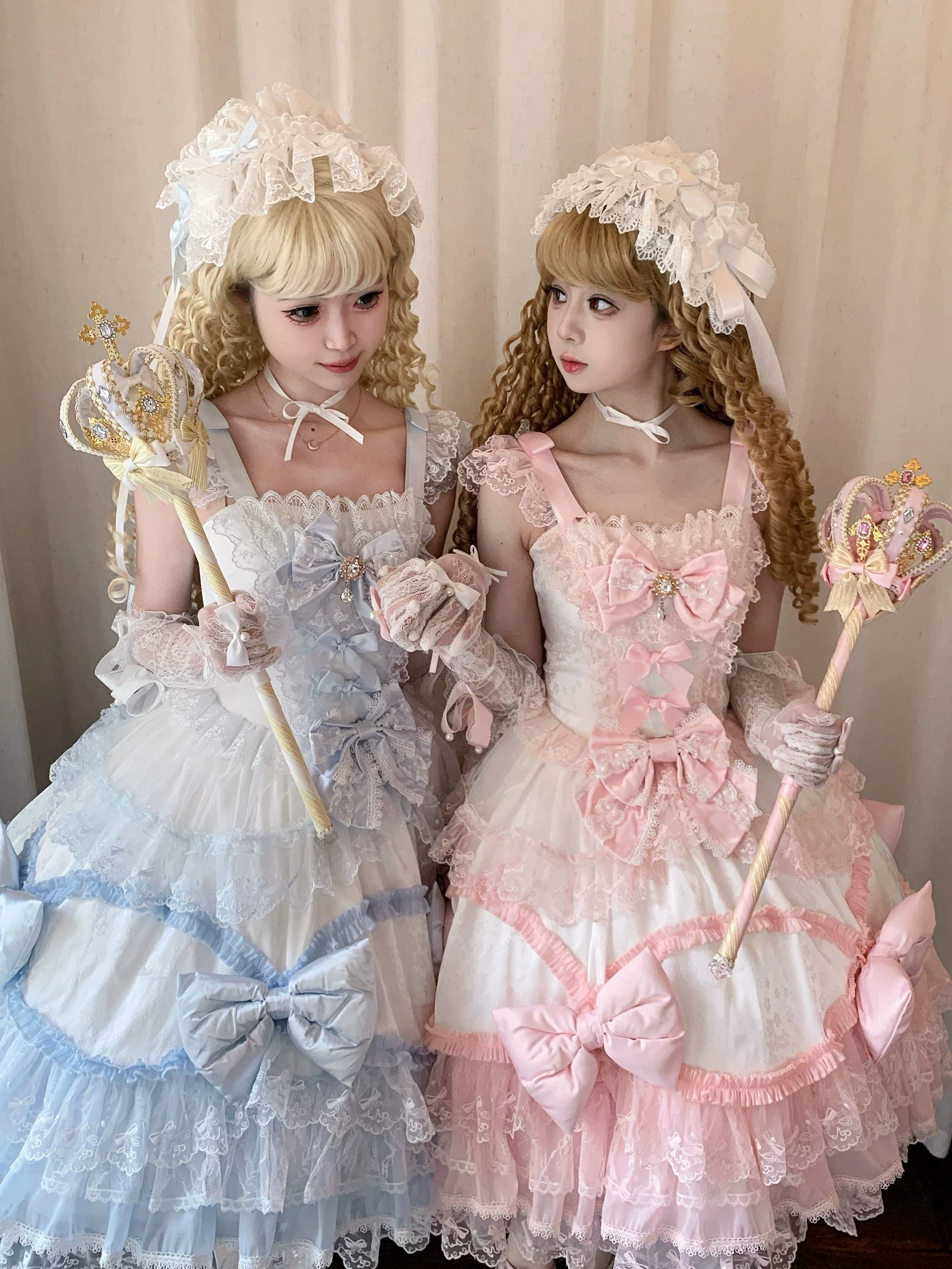 Floral Dream Isle - Sweet Lolita Doll-like JSK Dress, Bows & Lace - Image 9