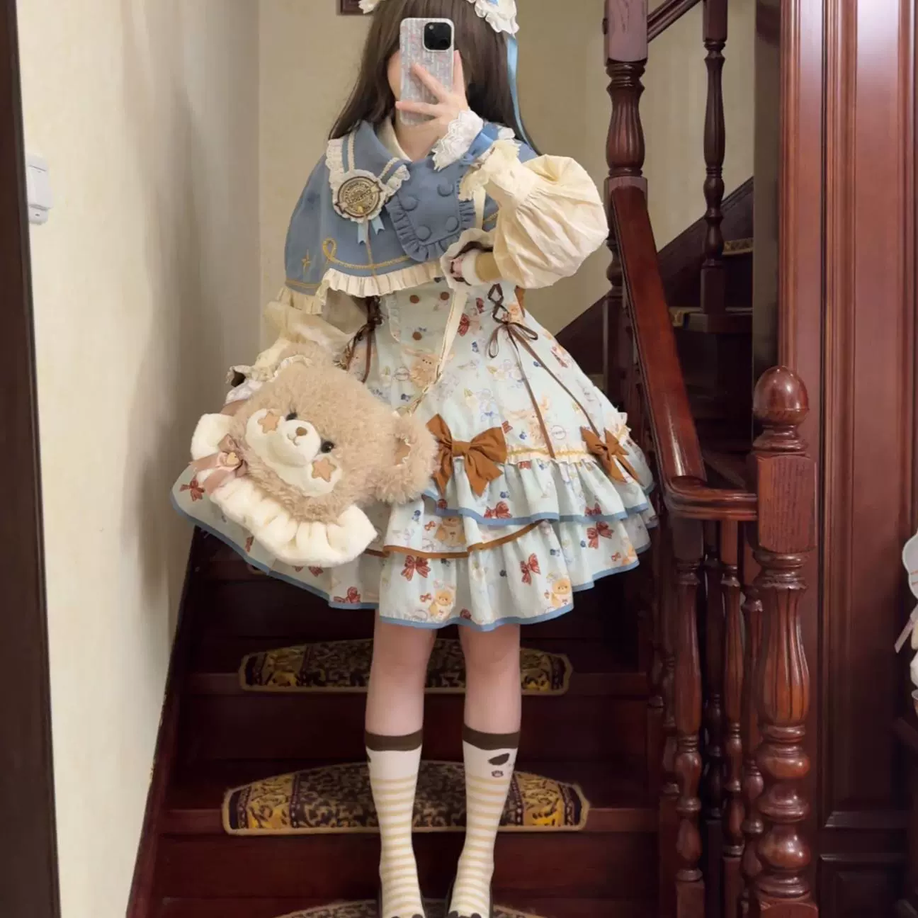 Cheese Mee Mee - Seaside Tea Party - Sweet Lolita Dress Cute Print JSK and Cape - Image 8